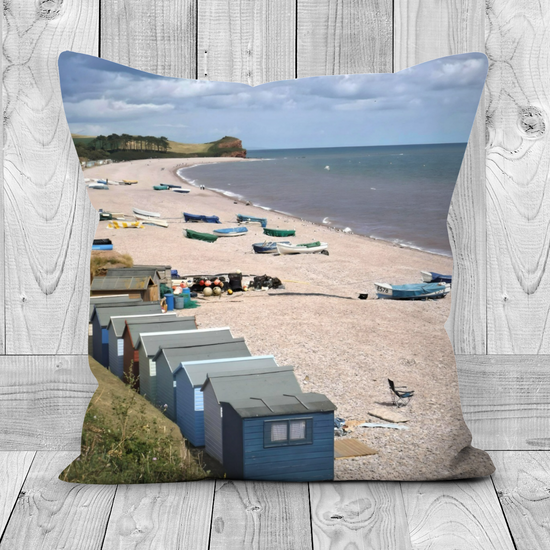Canvas Art. Luxury Handmade Double Sided Poly Linen Cushions. Budleigh Salterton. Devon. England.