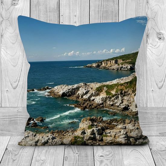 Canvas Art. Luxury Handmade Double Sided Poly Linen Cushions. Newquay. Cornwall. England.
