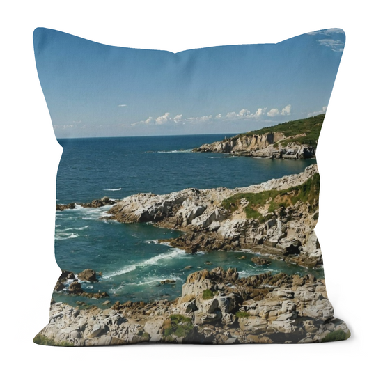 Canvas Art. Luxury Handmade Double Sided Poly Linen Cushions. Newquay. Cornwall. England.