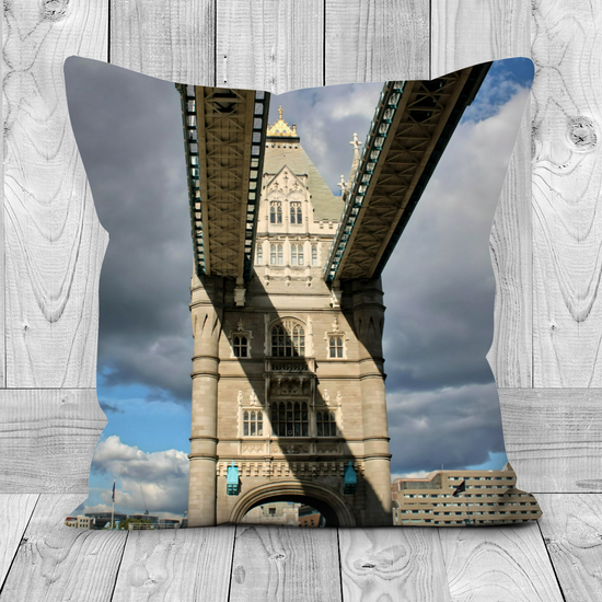 Canvas Art. Luxury Handmade Double Sided Poly Linen Cushions. Tower of London. Tower Bridge. London. England.