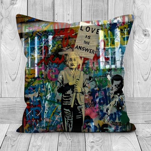 Canvas Art. Luxury Handmade Double Sided Poly Linen Cushions. Kings Road. Chelsea. Brick Lane. Shoreditch. London. England.