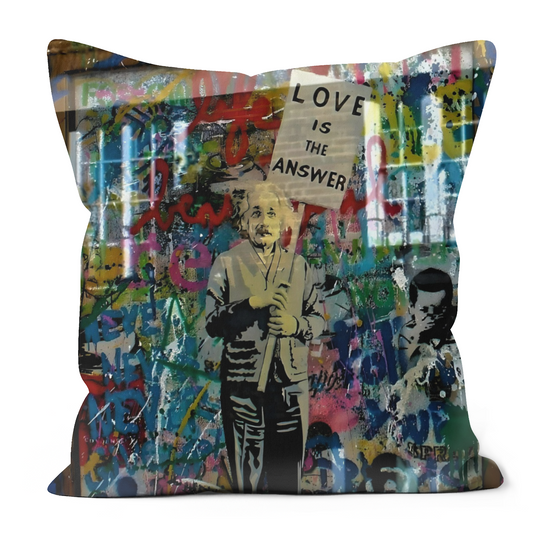 Canvas Art. Luxury Handmade Double Sided Poly Linen Cushions. Kings Road. Chelsea. Brick Lane. Shoreditch. London. England.