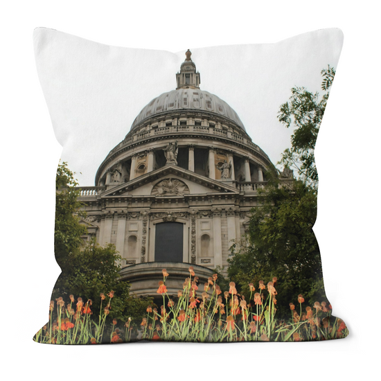 Canvas Art. Luxury Handmade Double Sided Poly Linen Cushions. St. Paul's Cathedral. London. England.
