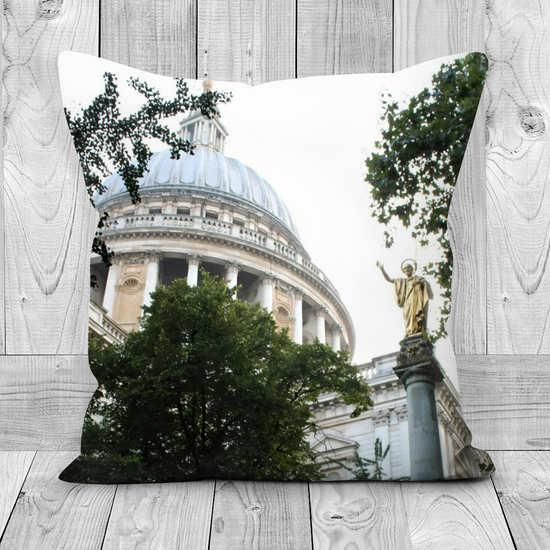 Canvas Art. Luxury Handmade Double Sided Poly Linen Cushions. St. Paul's Cathedral. London. England.
