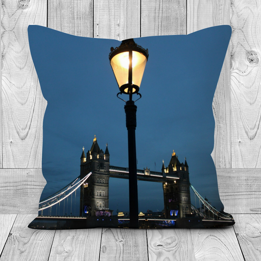 Canvas Art. Luxury Handmade Double Sided Poly Linen Cushions. Tower Bridge. London. England.