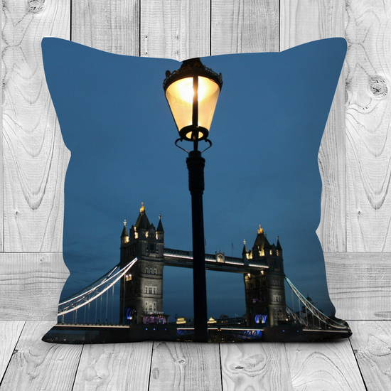 Canvas Art. Luxury Handmade Double Sided Poly Linen Cushions. Tower Bridge. London. England.