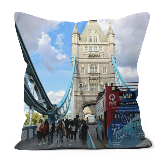 Canvas Art. Luxury Handmade Double Sided Poly Linen Cushions. Tower Bridge. London. England.