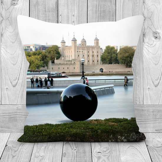 Canvas Art. Luxury Handmade Double Side Poly Linen Cushions. Tower of London. St. Paul's Cathedral. London. England.