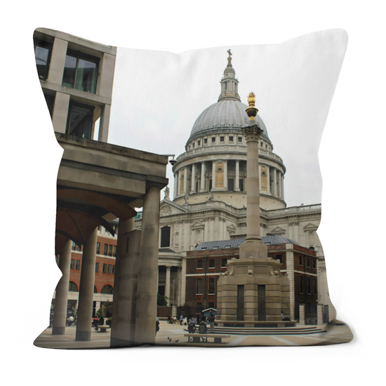 Canvas Art. Luxury Handmade Double Side Poly Linen Cushions. Tower of London. St. Paul's Cathedral. London. England.