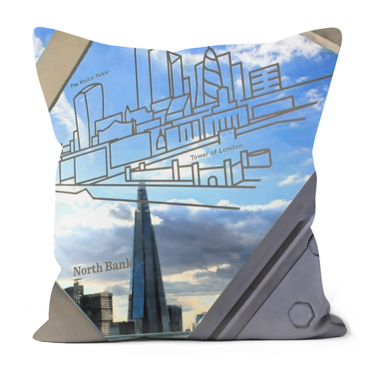 Canvas Art. Luxury Handmade Double Sided Poly Linen Cushions. Tower Bridge Glass Floor. London. England.