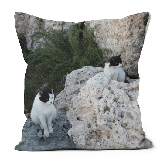 Canvas Art. Luxury Handmade Double Sided Poly Linen Cushions. Rhodes. Greece.