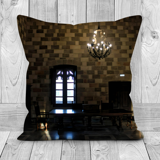 Canvas Art. Luxury Handmade Double Sided  Poly Linen Cushions. St. Athanasios Gate. Palace of the Grand Master of the Knights. Rhodes Medieval Town. Greece.