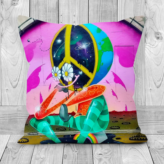 Canvas Art. Luxury Handmade Double Sided  Poly Linen Cushions. Stokes Croft. Bristol. England.