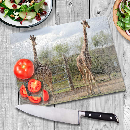 Animals & Nature. The Stylish Textured Glass Chopping Board. Yorkshire Wildlife Park. Doncaster. Yorkshire. England.