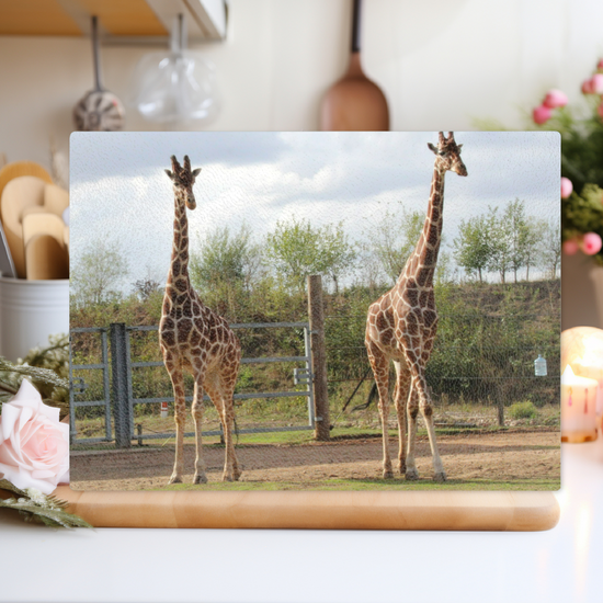 Animals & Nature. The Stylish Textured Glass Chopping Board. Yorkshire Wildlife Park. Doncaster. Yorkshire. England.