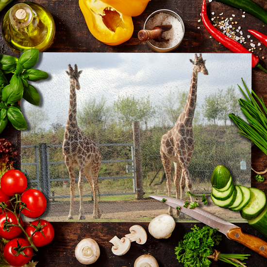 Animals & Nature. The Stylish Textured Glass Chopping Board. Yorkshire Wildlife Park. Doncaster. Yorkshire. England.