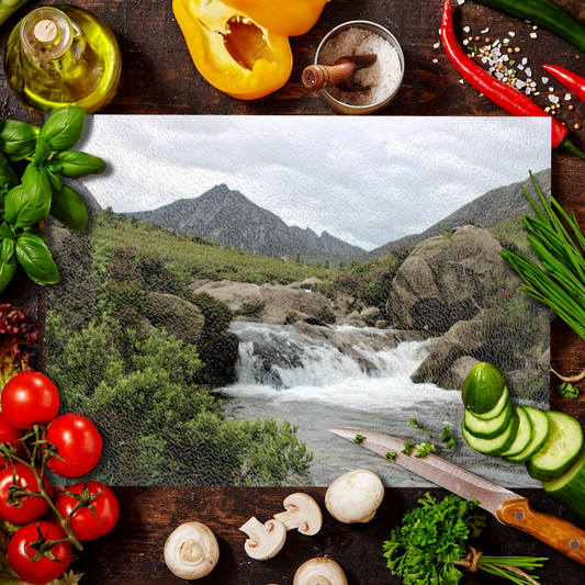 The Stylish Textured Glass Chopping Board. Glen Rosa. Isle of Arran. Scotland.