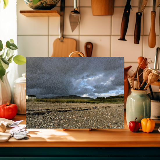 Scottish Landscapes & Seascapes. The Stylish Textured Glass Chopping Board. Pirnmill. Isle of Arran. Scotland.