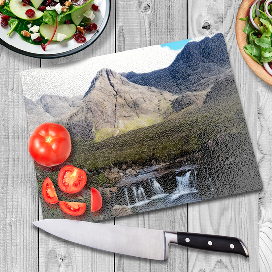The Stylish Textured Glass Chopping Board. Fairy Pools. Isle of Skye. Scotland.