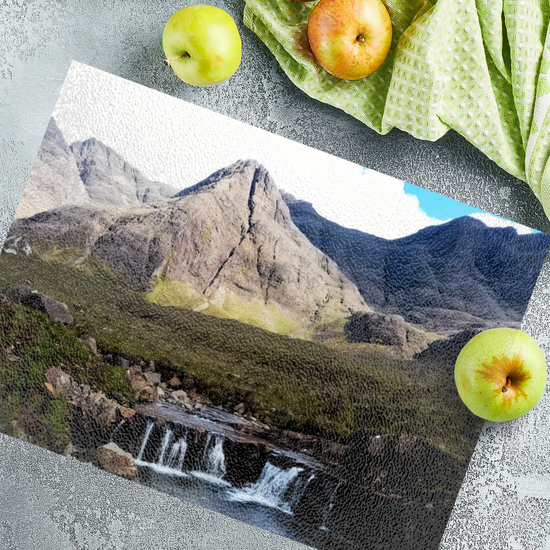 The Stylish Textured Glass Chopping Board. Fairy Pools. Isle of Skye. Scotland.
