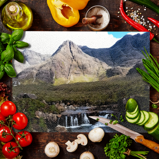The Stylish Textured Glass Chopping Board. Fairy Pools. Isle of Skye. Scotland.