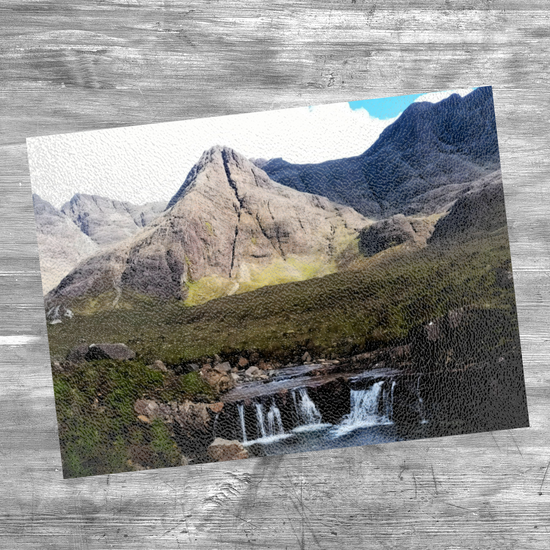 The Stylish Textured Glass Chopping Board. Fairy Pools. Isle of Skye. Scotland.