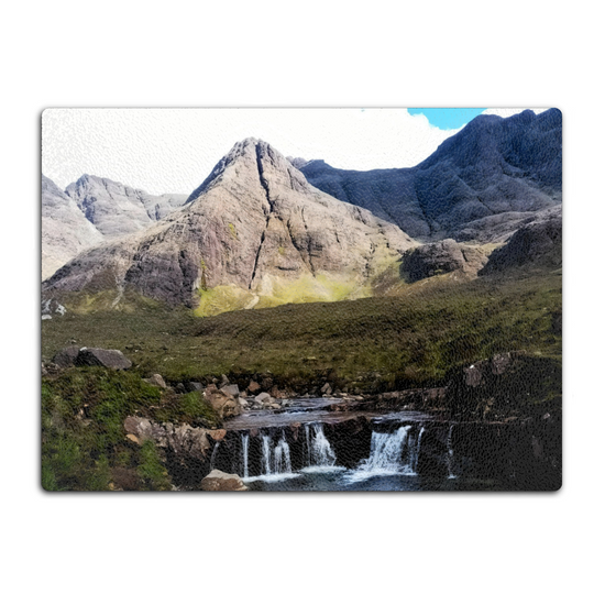 The Stylish Textured Glass Chopping Board. Fairy Pools. Isle of Skye. Scotland.