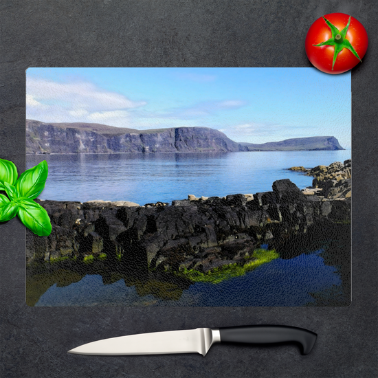 The Stylish Textured Glass Chopping Board. Neist Point. Isle of Skye. Scotland.
