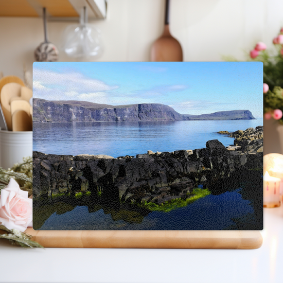 The Stylish Textured Glass Chopping Board. Neist Point. Isle of Skye. Scotland.