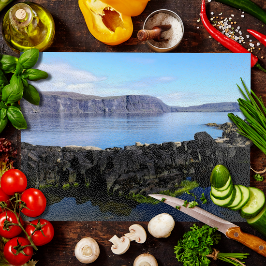 The Stylish Textured Glass Chopping Board. Neist Point. Isle of Skye. Scotland.