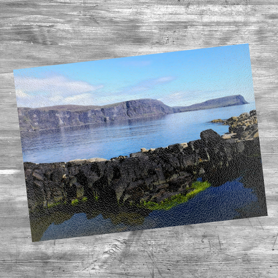 The Stylish Textured Glass Chopping Board. Neist Point. Isle of Skye. Scotland.