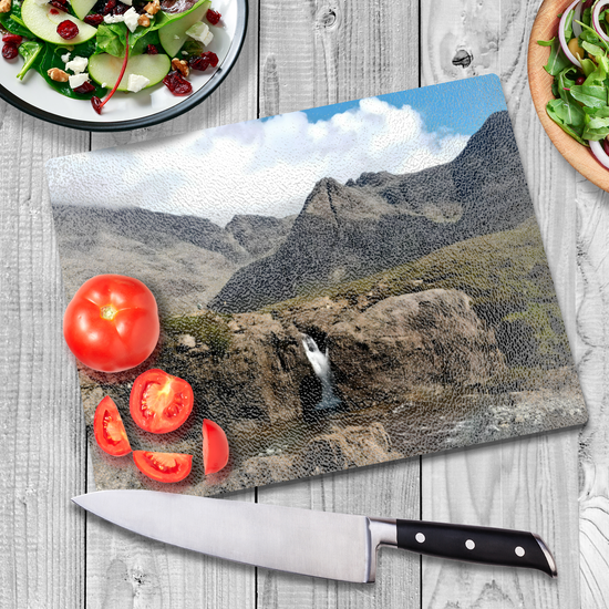 The Stylish Textured Glass Chopping Board. Fairy Pools. Isle of Skye. Scotland.