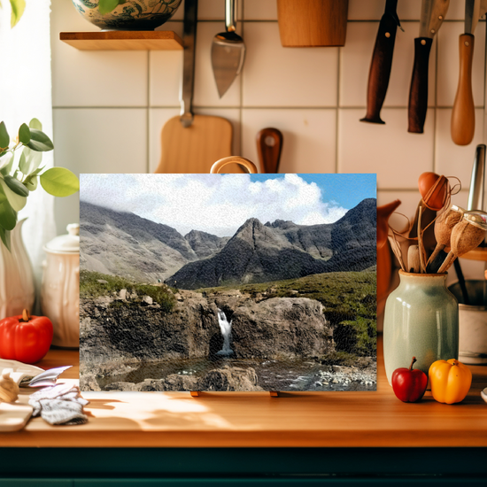 The Stylish Textured Glass Chopping Board. Fairy Pools. Isle of Skye. Scotland.
