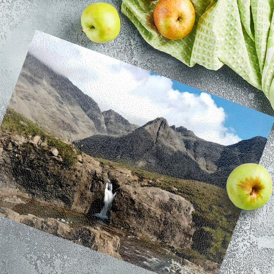 The Stylish Textured Glass Chopping Board. Fairy Pools. Isle of Skye. Scotland.