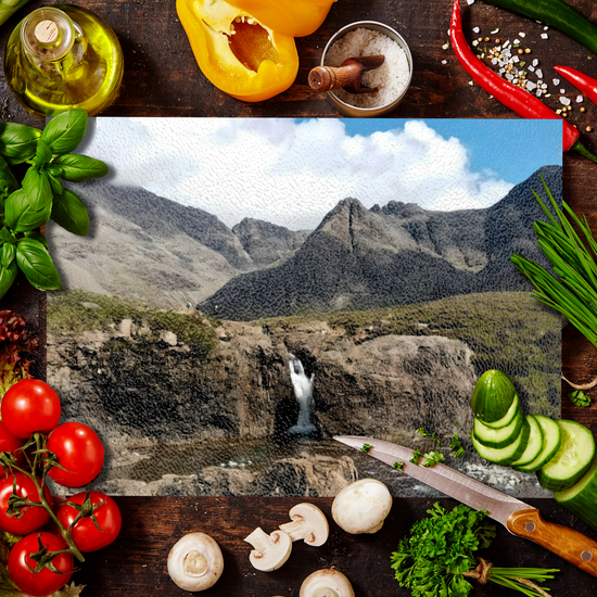 The Stylish Textured Glass Chopping Board. Fairy Pools. Isle of Skye. Scotland.