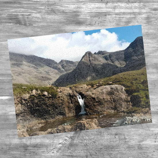 The Stylish Textured Glass Chopping Board. Fairy Pools. Isle of Skye. Scotland.