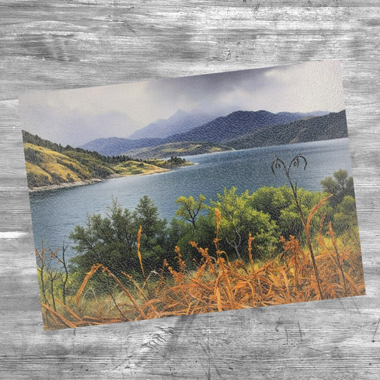 The Stylish Textured Glass Chopping Board.  Kylerhea Otter Hide. Isle of Skye. Scotland.