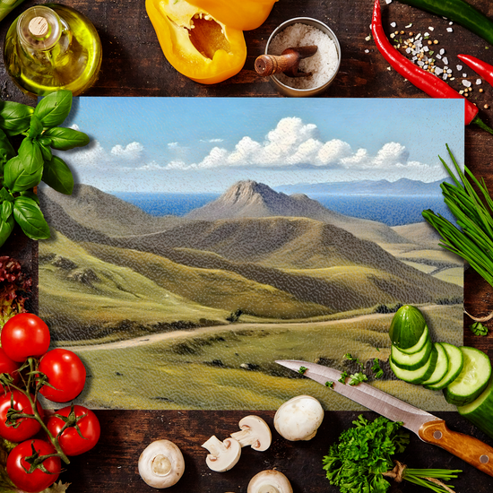 The Stylish Textured Glass Chopping Board. Quiraing. Isle of Skye. Scotland.