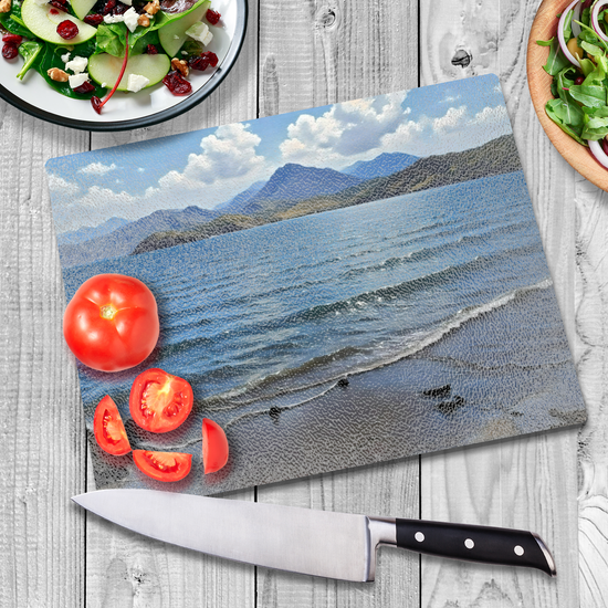 The Stylish Textured Glass Chopping Board. Tarskavaig. Isle of Skye. Scotland.