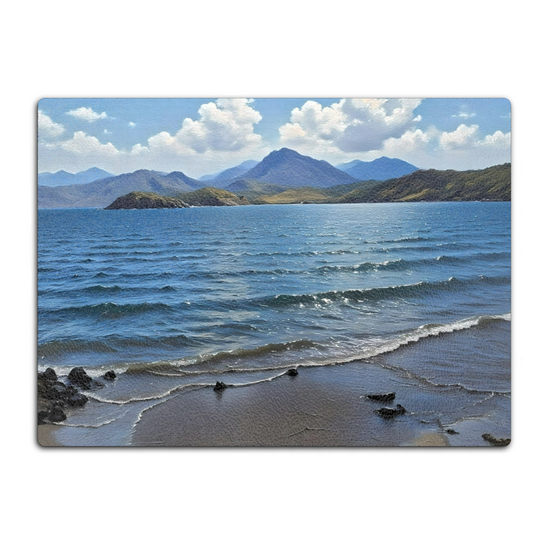 The Stylish Textured Glass Chopping Board. Tarskavaig. Isle of Skye. Scotland.