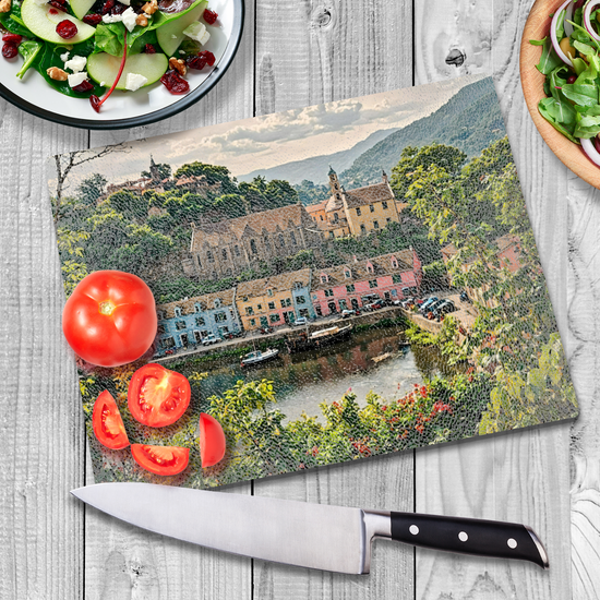 The Stylish Textured Glass Chopping Board. Portree. Isle  of Skye. Scotland.
