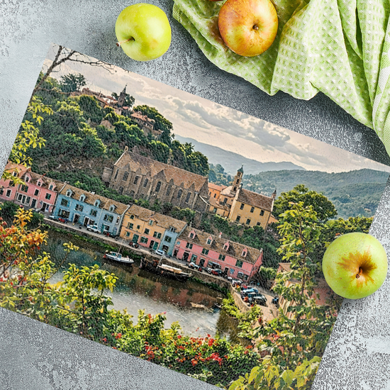 The Stylish Textured Glass Chopping Board. Portree. Isle  of Skye. Scotland.