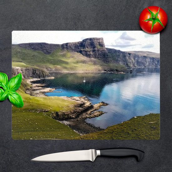 The Stylish Textured Glass Chopping Board. Neist Point. Isle of Skye. Scotland.
