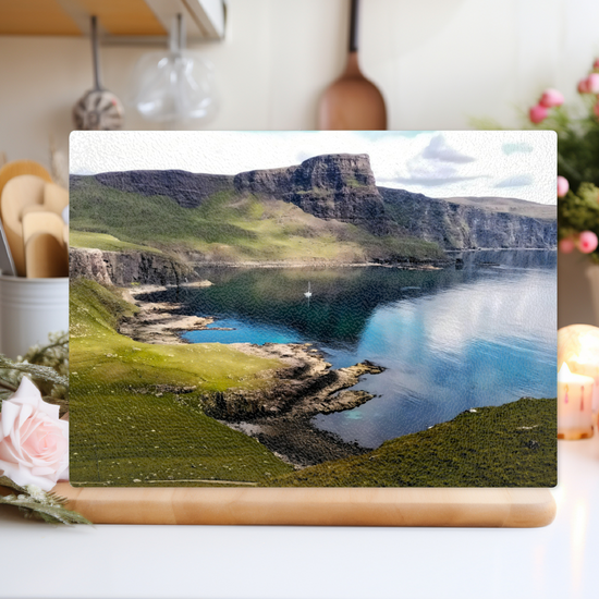 The Stylish Textured Glass Chopping Board. Neist Point. Isle of Skye. Scotland.