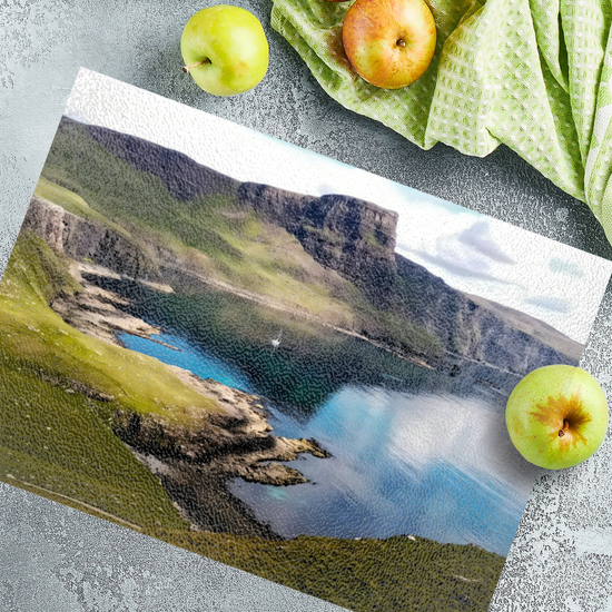 The Stylish Textured Glass Chopping Board. Neist Point. Isle of Skye. Scotland.