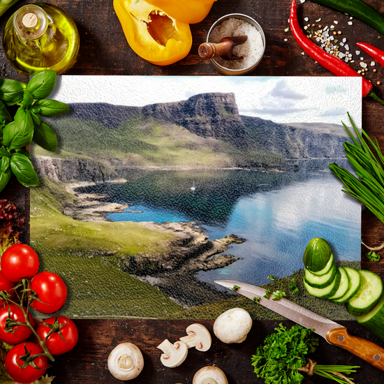 The Stylish Textured Glass Chopping Board. Neist Point. Isle of Skye. Scotland.