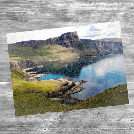 The Stylish Textured Glass Chopping Board. Neist Point. Isle of Skye. Scotland.