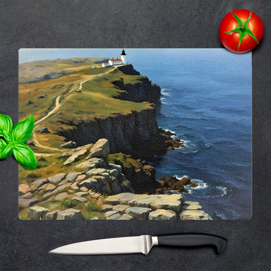 The Stylish Textured Glass Chopping  Board. Neist Point. Isle of Skye. Scotland.