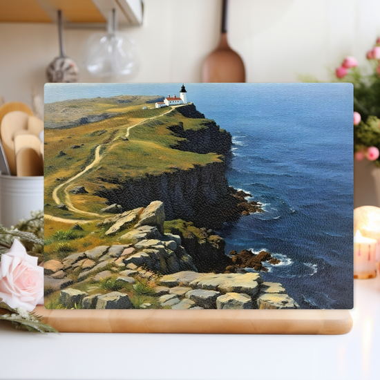 The Stylish Textured Glass Chopping  Board. Neist Point. Isle of Skye. Scotland.
