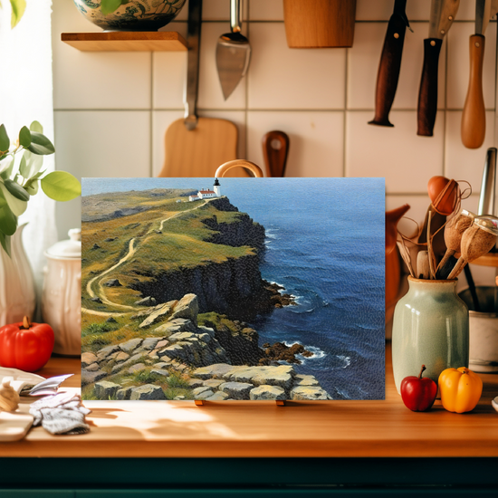 The Stylish Textured Glass Chopping  Board. Neist Point. Isle of Skye. Scotland.